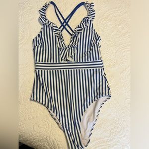 CUPSHE One piece Striped Bathing suit size Large